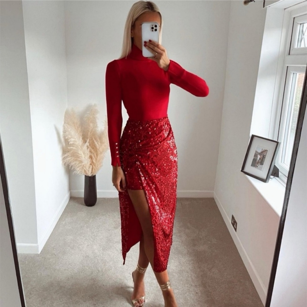 zara | sequin skirt